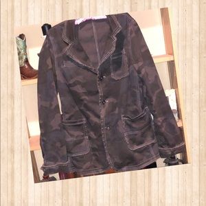 Camo Men’s Jacket Black and Gray medium